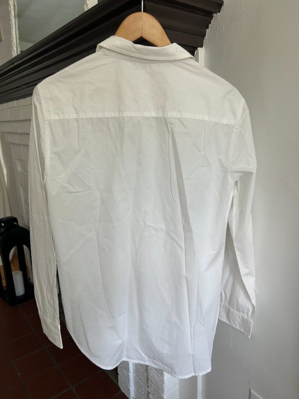 Quince Organic Cotton White Poplin Long Sleeve Shirt Size M NWT - Picture 3 of 5